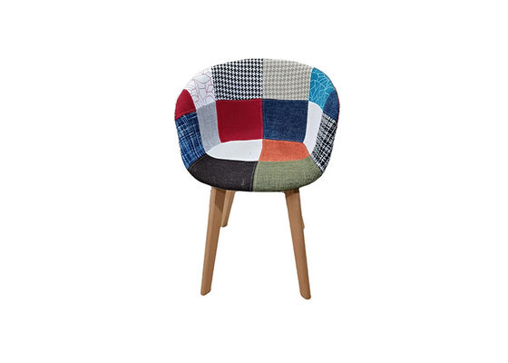 Wrinkle Resistance Patchwork Dining Chair , Beech Contemporary Dining Chairs Upholstered